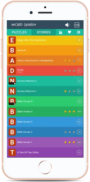 Word Search theme list